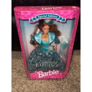 Special Edition Emerald Elegance Barbie Doll New In Box Vintage Collector